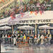 Painting Café le Flore by Lallemand Yves | Painting Figurative Urban Acrylic