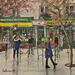 Painting Shakespeare and Company by Lallemand Yves | Painting Figurative Urban Acrylic