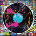 Peinture POP VINYLE (bleu) par Costa Sophie | Tableau Pop-art Icones Pop Acrylique Collage Upcycling