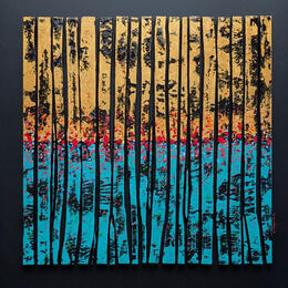 Painting Bc24 prairie or vert multicolor by Langeron Luc | Painting