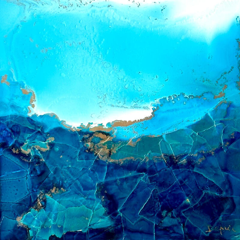 Painting 3564 Poésie Marine by Depaire Silvia | Painting Abstract Landscapes Marine Minimalist Acrylic