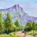 Peinture La montagne Sainte par Arkady | Tableau Figuratif Huile