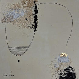 Painting Abstract beige A199 by Wilms Hilde | Painting