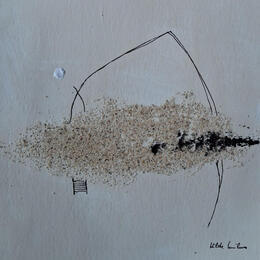 Painting Abstract beige A201 by Wilms Hilde | Painting
