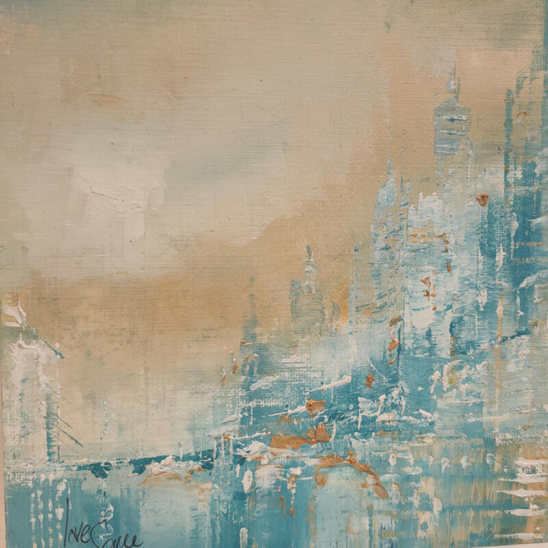 Painting Bleu ciel by Levesque Emmanuelle | Painting Oil