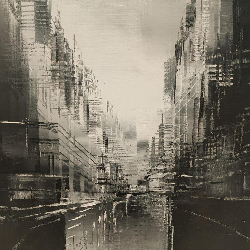 Painting Skyscrapers by Levesque Emmanuelle | Painting Oil
