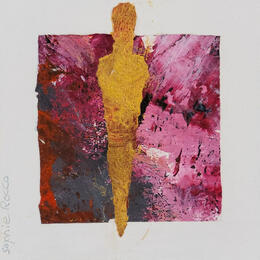 Peinture L'ange rose par Rocco Sophie | Tableau Art Singulier Acrylique, Collage, Sable