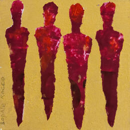 Painting L'été rubis by Rocco Sophie | Painting Raw art Acrylic, Gluing, Sand
