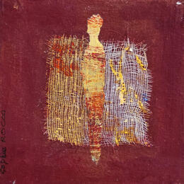 Peinture La mariée par Rocco Sophie | Tableau Art Singulier Acrylique, Collage, Sable