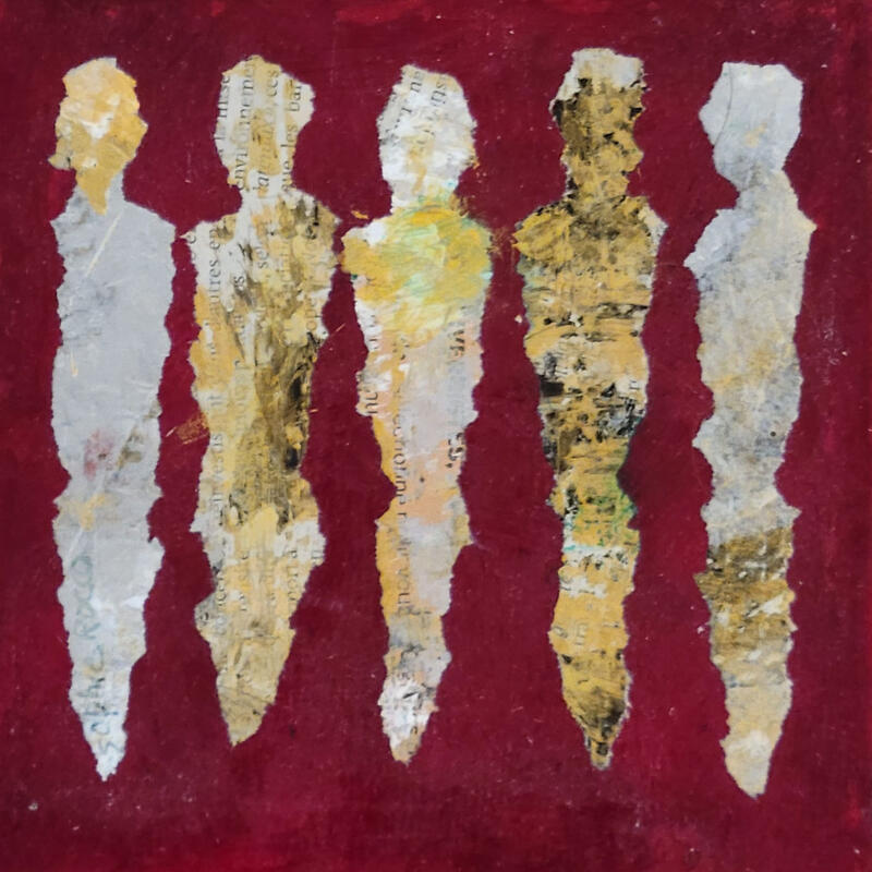 Painting Les complices by Rocco Sophie | Painting Raw art Acrylic Gluing Sand