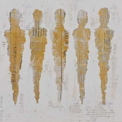 Painting Les poëtes by Rocco Sophie | Painting Raw art Acrylic, Gluing, Sand
