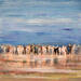 Painting Troupeaux camarguais by Rocco Sophie | Painting Raw art Acrylic Gluing Sand