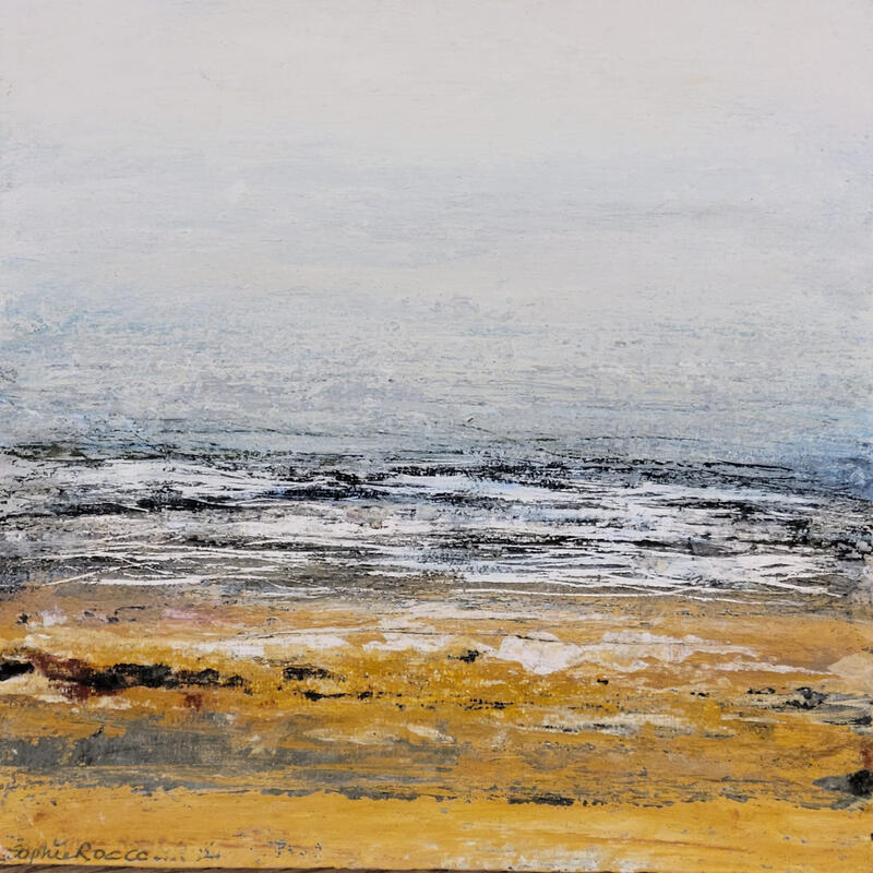 Painting Noir écume by Rocco Sophie | Painting Raw art Acrylic Gluing Sand
