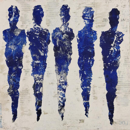Painting Les complices by Rocco Sophie | Painting Raw art Acrylic, Gluing, Sand