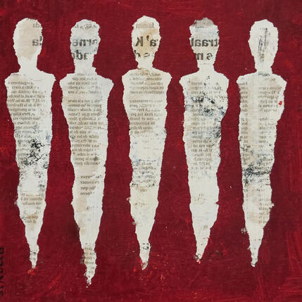 Painting Journal du soir by Rocco Sophie | Painting Raw art Acrylic, Gluing, Sand