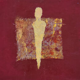 Painting Entre or et feu by Rocco Sophie | Painting Raw art Acrylic, Gluing, Sand