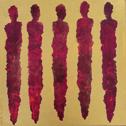 Painting Prestige du rouge by Rocco Sophie | Painting Raw art Acrylic, Gluing, Sand