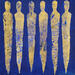 Painting Marbre de bleu by Rocco Sophie | Painting Raw art Acrylic Gluing Sand
