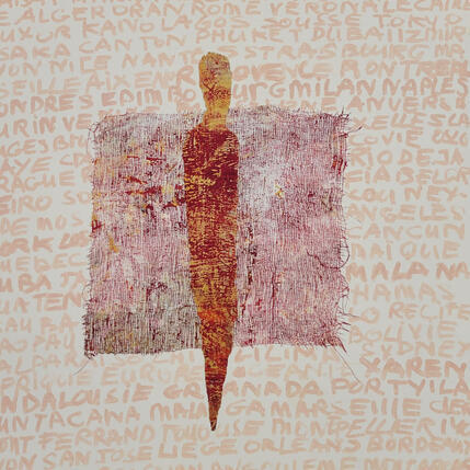 Painting Le voyageur by Rocco Sophie | Painting Raw art Acrylic, Gluing, Sand
