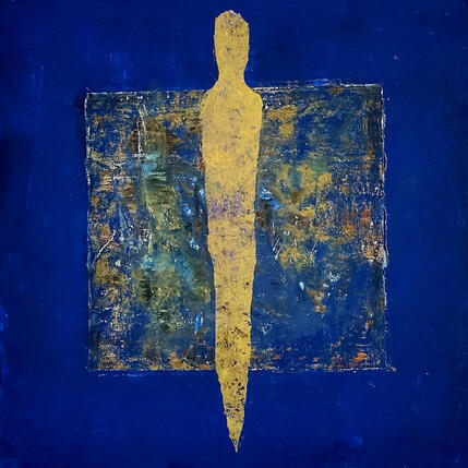 Painting Le fervent by Rocco Sophie | Painting Raw art Acrylic, Gluing, Sand