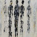 Painting Black and white by Rocco Sophie | Painting Raw art Acrylic Gluing Sand