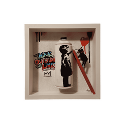 Sculpture Banksy Think outside the lines by Peggy Cannonge | Sculpture Pop-art