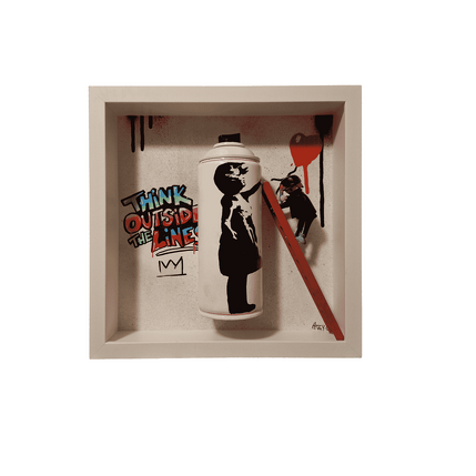 Sculpture Banksy Think outside the lines by Peggy Cannonge | Sculpture