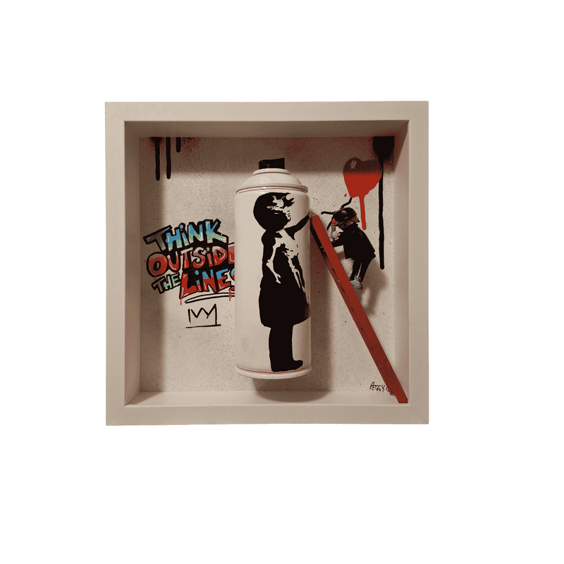 Sculpture Banksy Think outside the lines by Peggy Cannonge | Sculpture