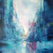 Peinture Purple blue par Levesque Emmanuelle | Tableau Huile