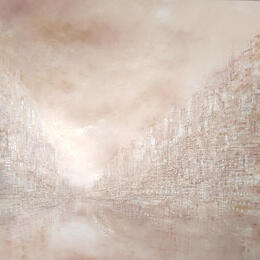 Painting Sand city by Levesque Emmanuelle | Painting  Oil