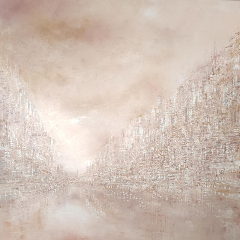 Peinture Sand city par Levesque Emmanuelle | Tableau Huile