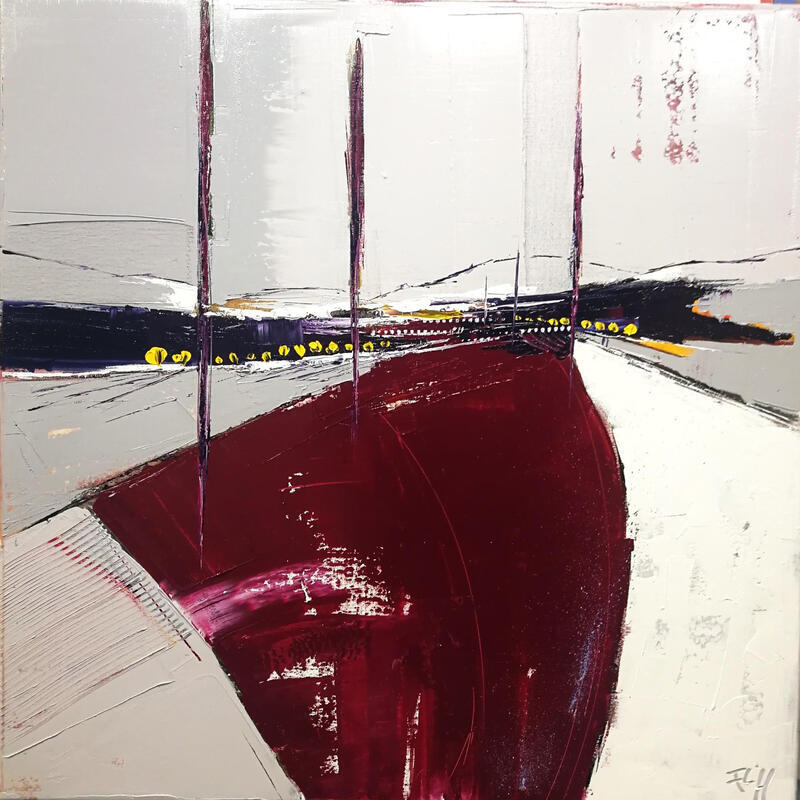 Peinture 80x80 No Name 10018-20791-20261023-2 par L'huillier Françis | Tableau Abstrait Paysages Huile