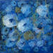 Gemälde Jardin Bleu von Rocco Sophie | Gemälde Art brut Acryl Collage Sand