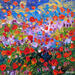 Painting Coquelicots à la tombée de la nuit  by Amblard Florence | Painting Impressionism Landscapes Nature Acrylic