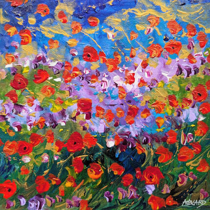 Gemälde Coquelicots à la tombée de la nuit von Amblard Florence | Gemälde