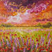 Painting Champ fleuri et coquelicots  by Amblard Florence | Painting Impressionism Landscapes Nature Acrylic