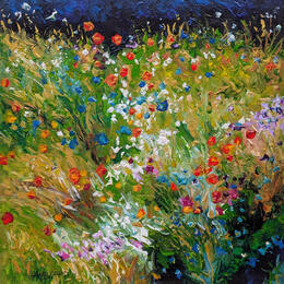 Painting Wild garden at sunset  by Amblard Florence | Painting