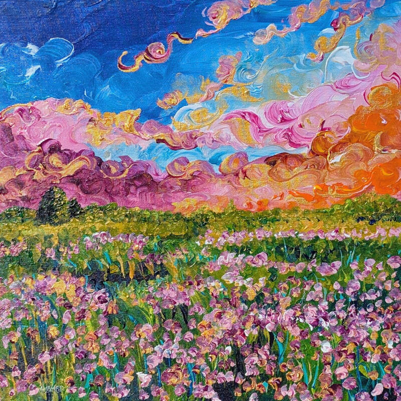 Painting Coucher de soleil  by Amblard Florence | Painting Impressionism Landscapes Nature Acrylic