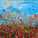 Gemälde Champ de coquelicots von Amblard Florence | Gemälde Impressionismus Landschaften Natur Acryl