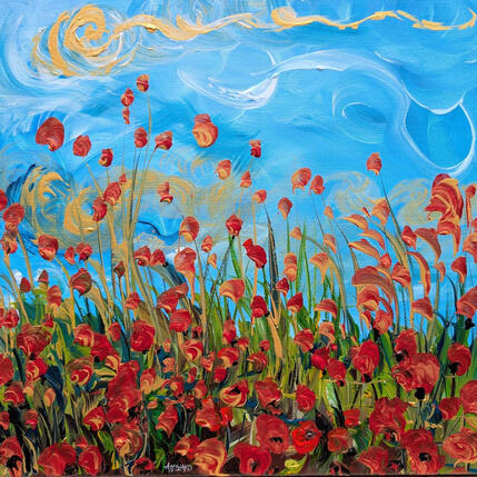 Gemälde Champ de coquelicots von Amblard Florence | Gemälde