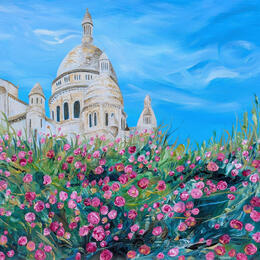Gemälde Sacré cœur et roses  von Amblard Florence | Gemälde