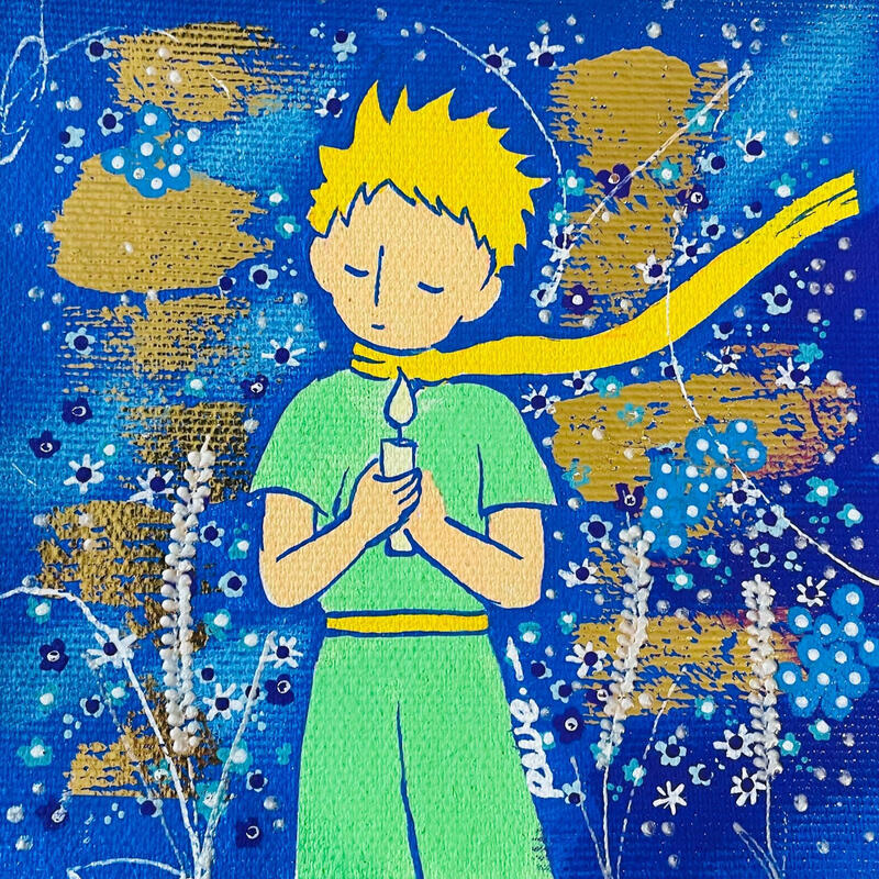 Painting Un hiver parmi les étoiles by Revel | Painting Pop-art Pop icons