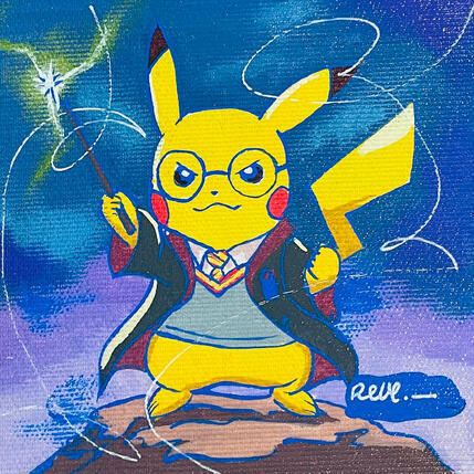Painting petit sorcier by Revel | Painting Pop-art Pop icons