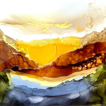 Peinture Dune 3110 par Depaire Silvia | Tableau Abstrait Acrylique Marine, Minimaliste, Paysages