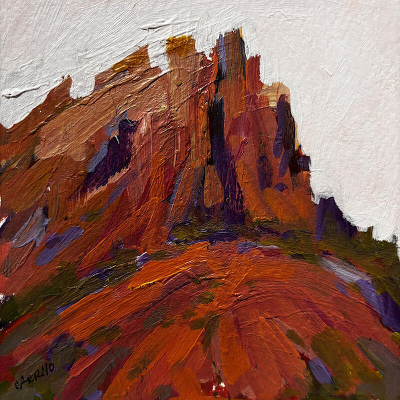 Painting Evening shadows by Carrillo Cindy | Painting Figurative Landscapes Oil