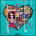 Painting Pop He(art) by Costa Sophie | Painting Pop-art Pop icons Acrylic Gluing Upcycling