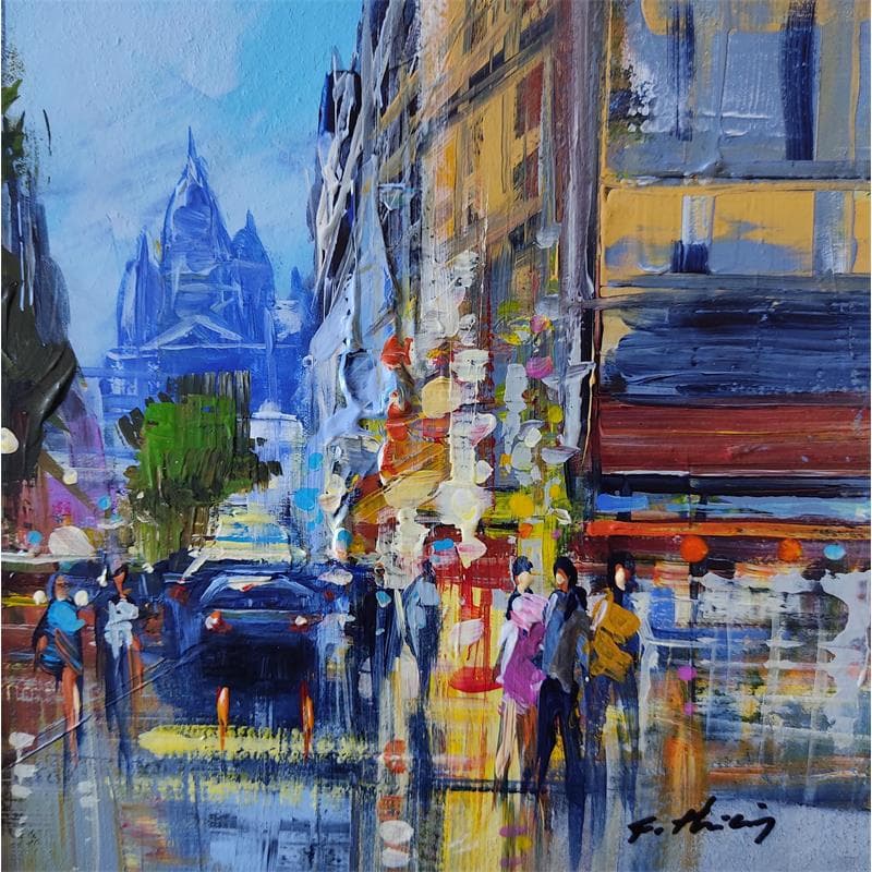 Peinture La haut la basilique par Frédéric Thiery | Tableau Figuratif Paysages Acrylique