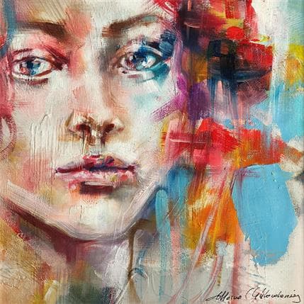 Painting Anouk by Abbondanzia Monica | Painting Figurative Acrylic Portrait