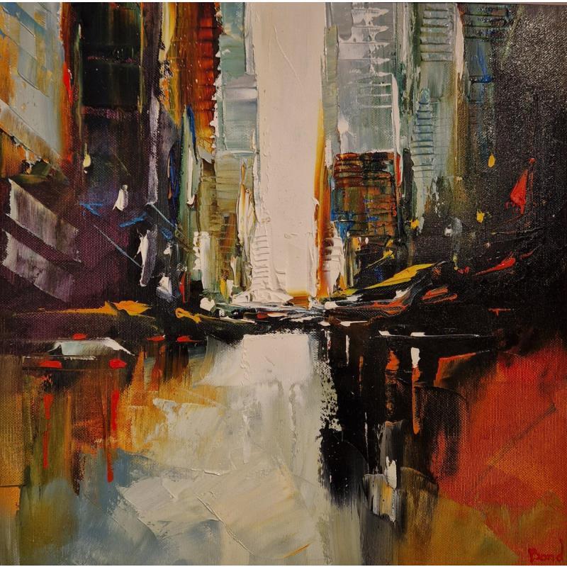Peinture DOWNTOWN par Bond Tetiana | Tableau Figuratif Urbain Huile