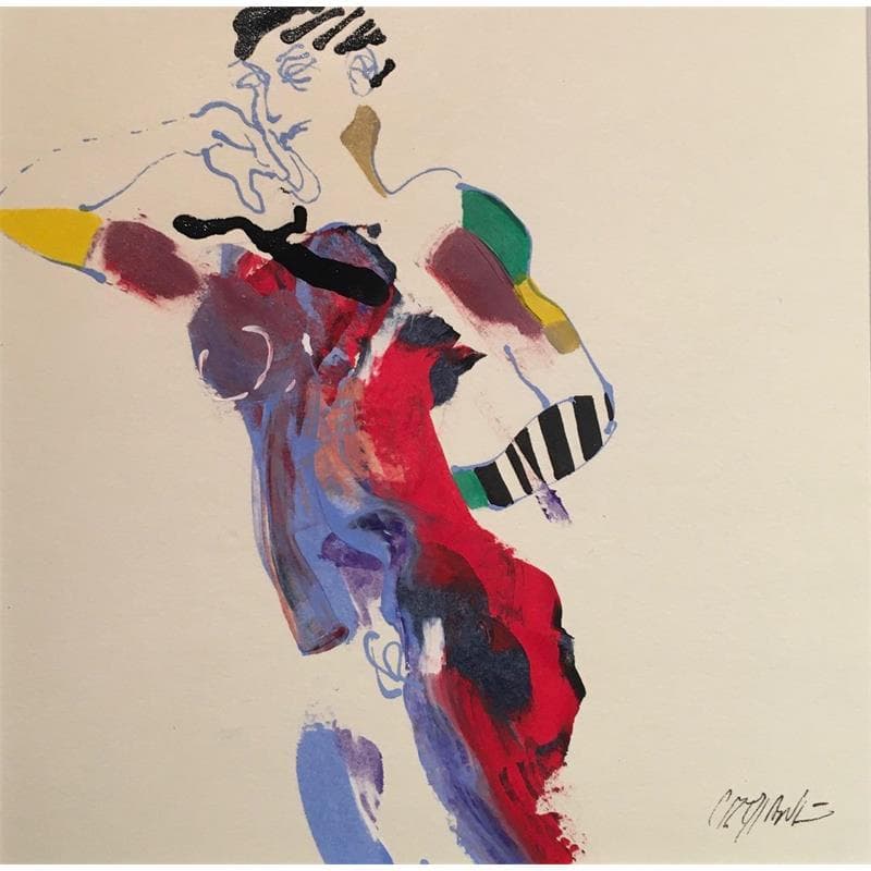 Peinture 6133 par Cressanne | Tableau Art Singulier Nu Acrylique